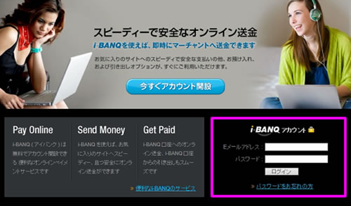 i-BANQアカウントのログイン